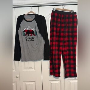 Mens Pajamas Set - Black and Red, Size L